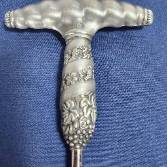 WMF Zinn Pewter Wine Opener Screw-Pull Grapes Leaves Design Vintage - Picture 4 of 7